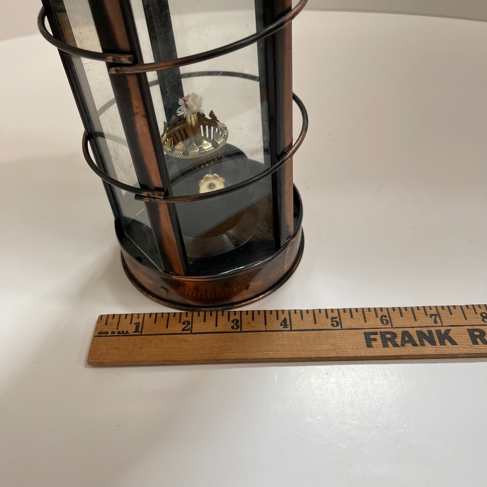 Vintage Copper Finish Nautical Oil Lantern Kerosene Lamp Made Hong Kong Bronze - Picture 7 of 8
